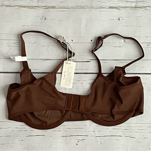 Aerie Smoothez Mesh Unlined Balconette Underwire Size 36B Brown New With Tag - Picture 6 of 7